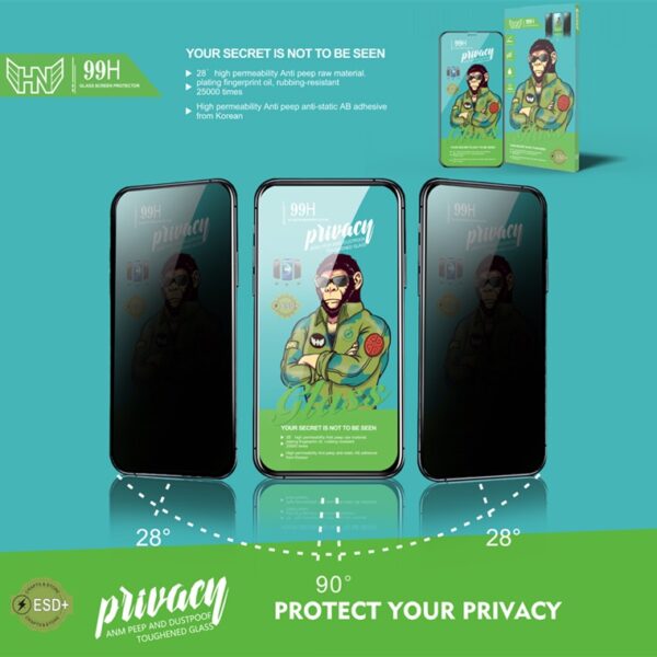 Anti-Spy ochranné prémiové tvrzené sklo 99h pro iPhone 12 Pro
